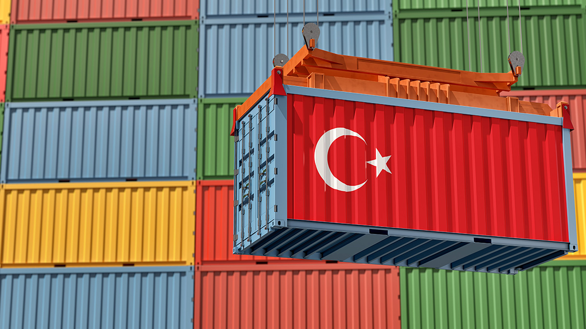 Контейнер в оформлении флага Турции